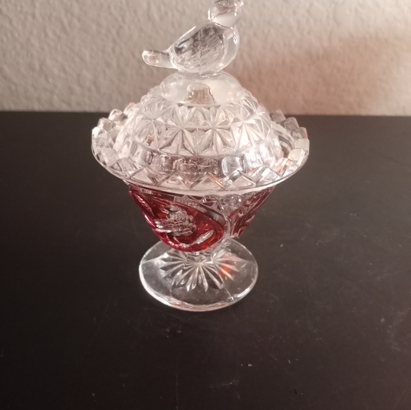 EXQUISITE VTG Hofbauer Germany Cut To Clear Raspberry Crystal Set of 3. - Picture 4 of 8